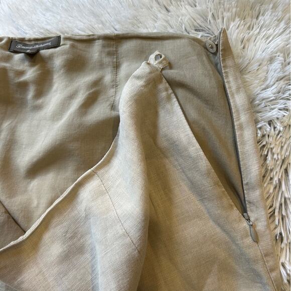 Tommy Bahama Linen Lightweight Tan Ruffle Skirt - Picture 2 of 6